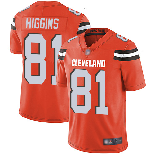 Cleveland Browns Rashard Higgins Men Orange Limited Jersey #81 NFL Football Alternate Vapor Untouchable